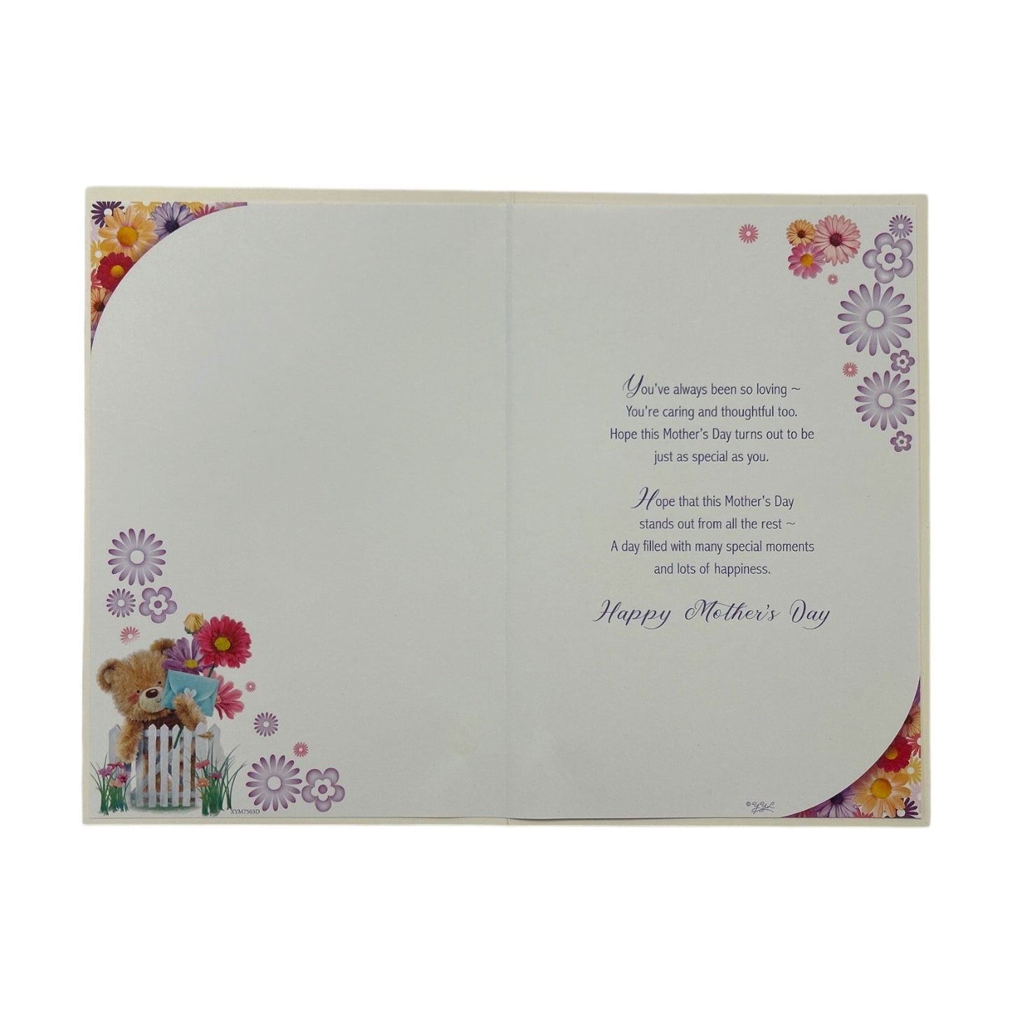 For A Special Mum Teddy With Envelope & Flowers Design Mother's Day Card