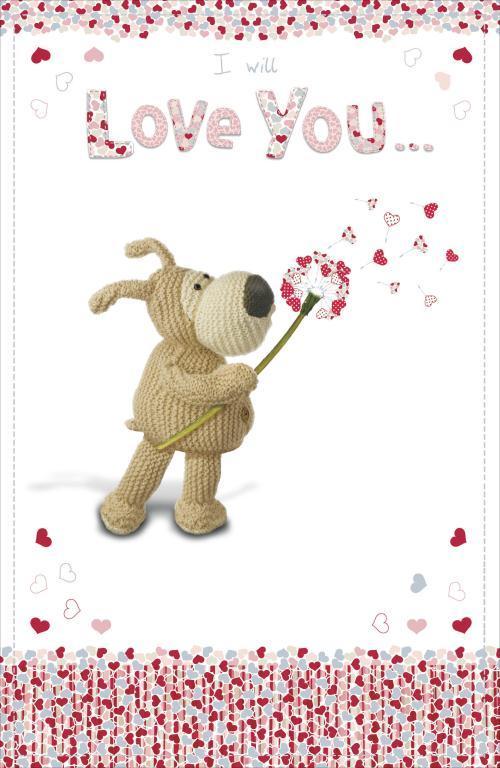 I Will Love You Boofle With Flower Valentine's Day Card