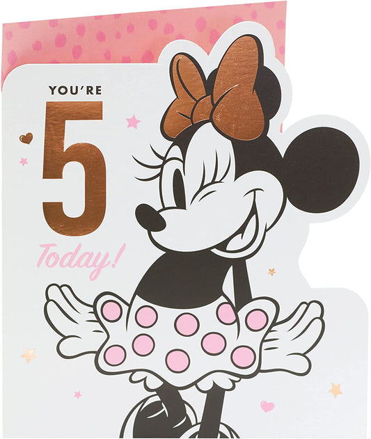 Disney Minnie Mouse Age 5 Birthday Card