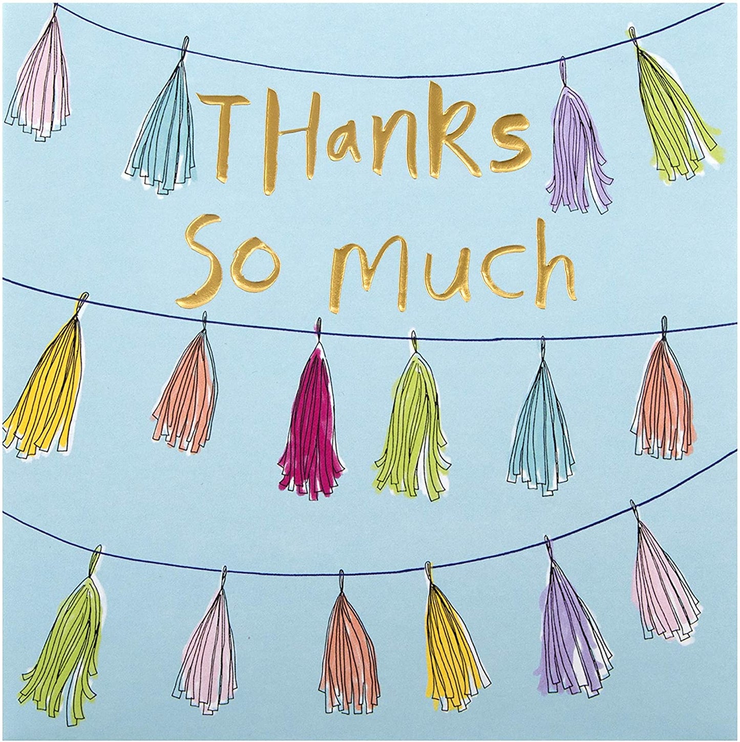 Contemporary Embossed Bunting Design Thank You Card