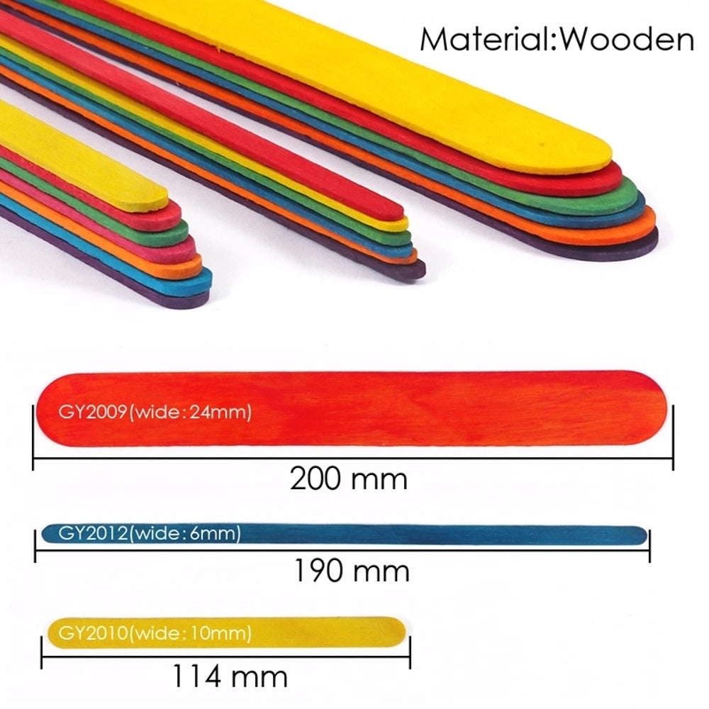 3x Pack of 20 Wooden Craft Sticks 200 x 24 x 1.6mm