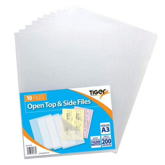 Pack of 10 A3 Report Files - Clear