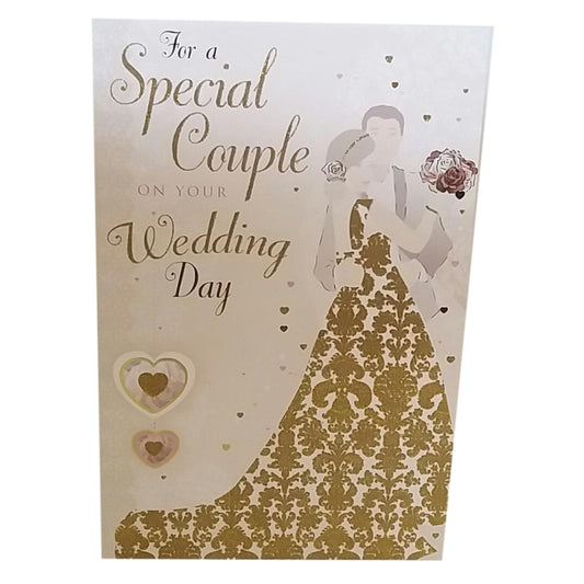 Special Couple On Your Wedding Day Foil Finished Greeting Card