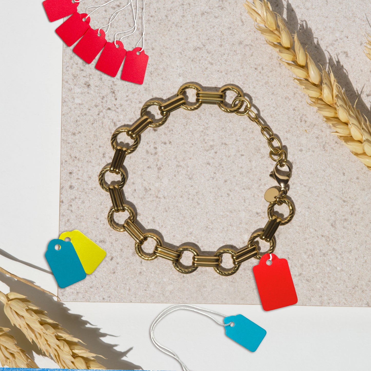 Pack of 100 Large Yellow Strung Tags 36 x 53mm