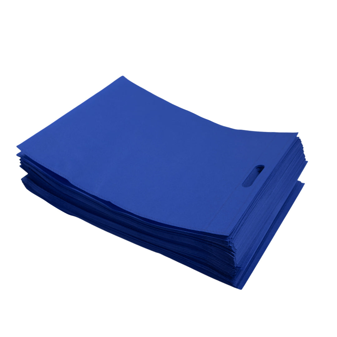 Pack of 50 Blue Coloured 40x30cm Non-Woven Patch Handle Bags