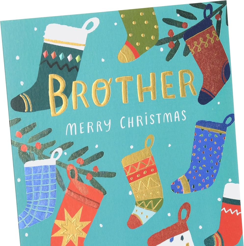Stockings Design Brother Christmas Card