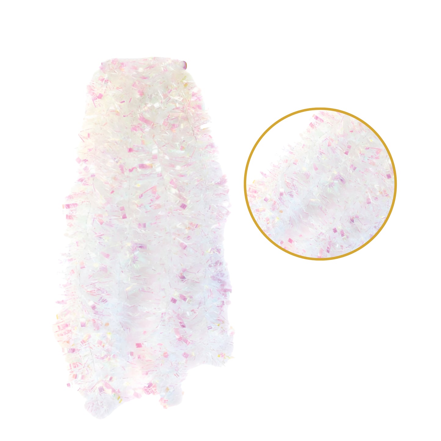 Pack of 6 2m Christmas Chunky Tinsel - Iridescent