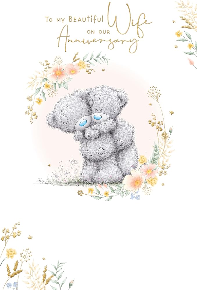 Bears Cuddling Wife Anniversary Card