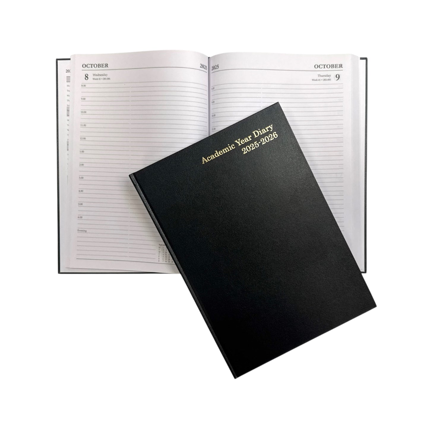 Janrax 2025-2026 A4 Day Per Page Black Academic Diary