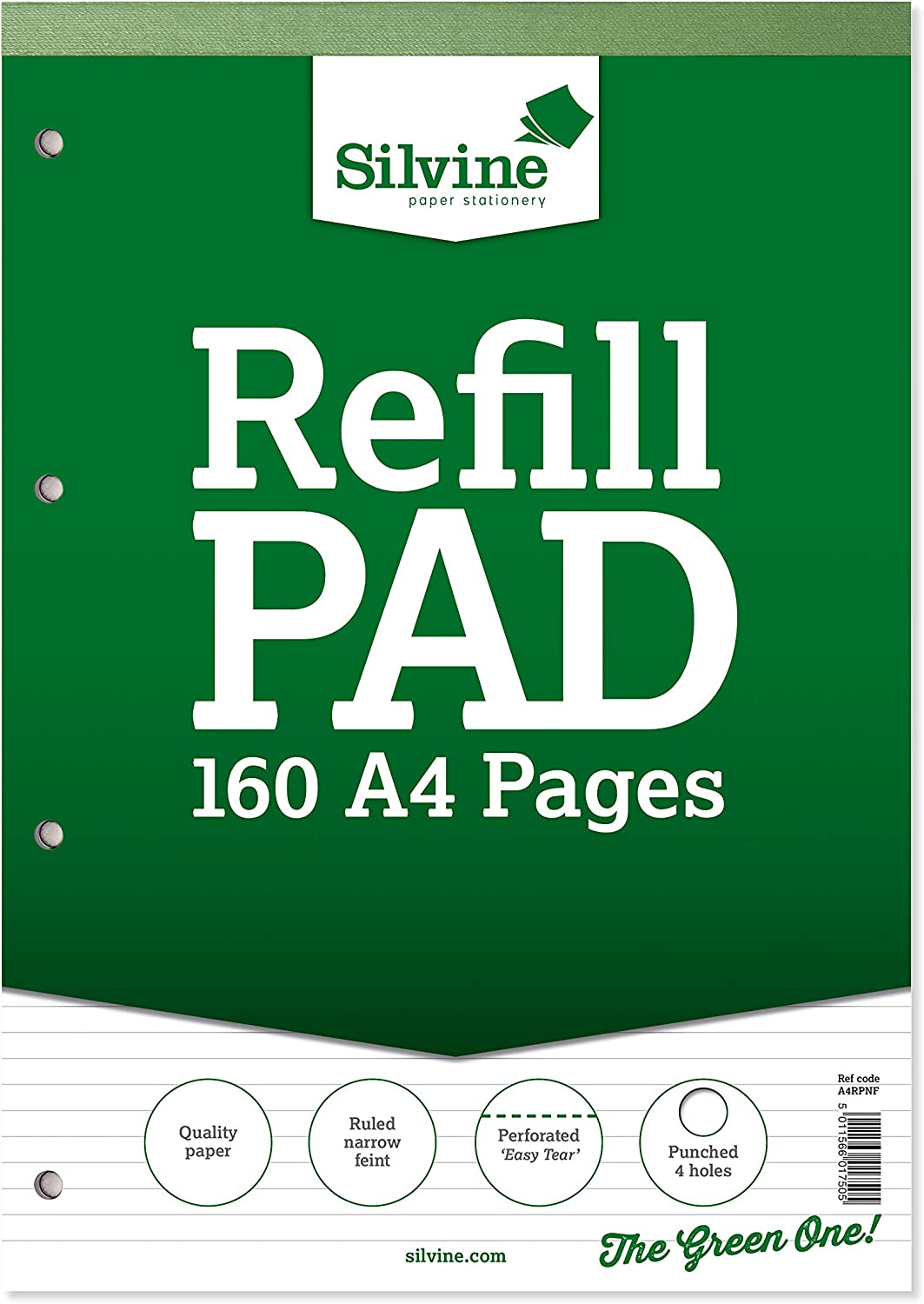 A4 160 Pages Narrow 6mm Feint Refill Pad (210x297mm)