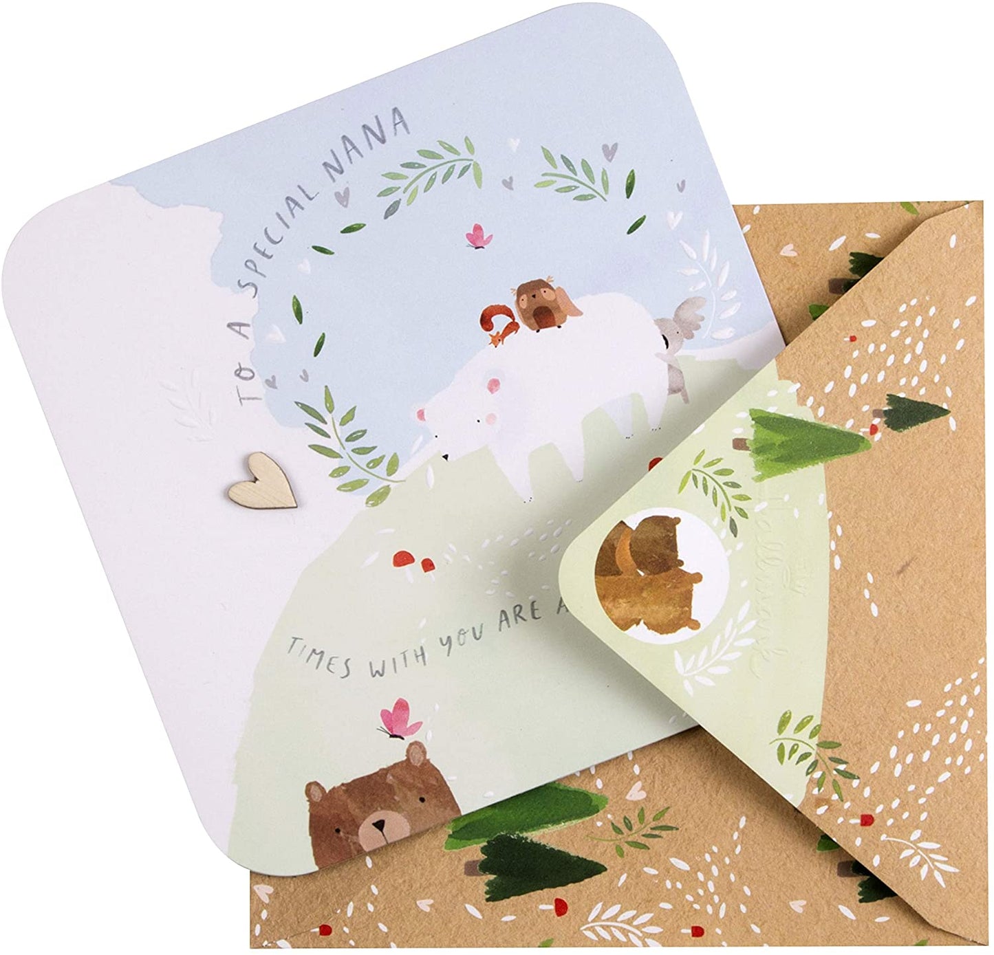 Birthday Card for Nana Cute Embossed Bear Design