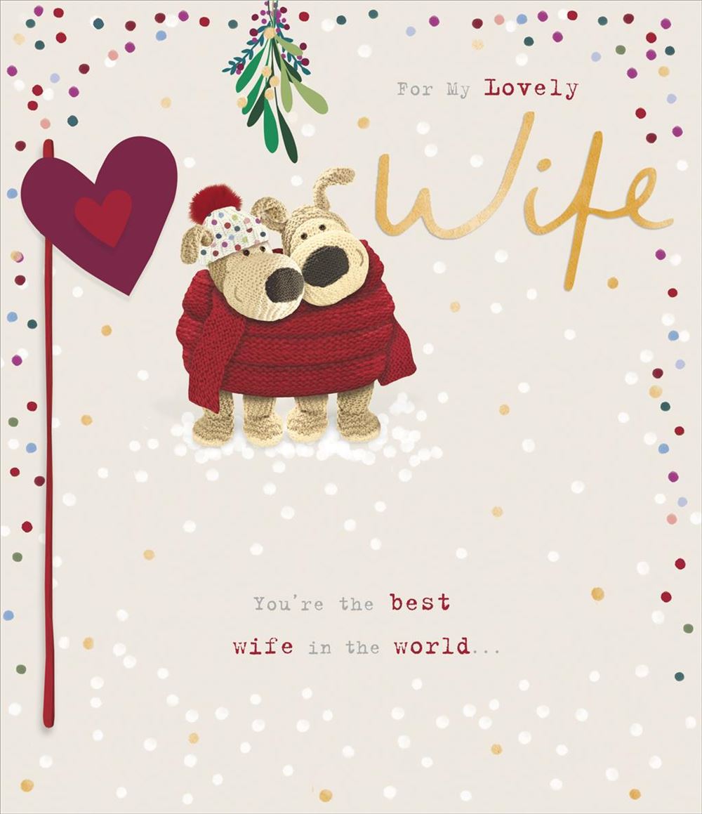 Boofles Wrapped In Scarf Wife Christmas Card