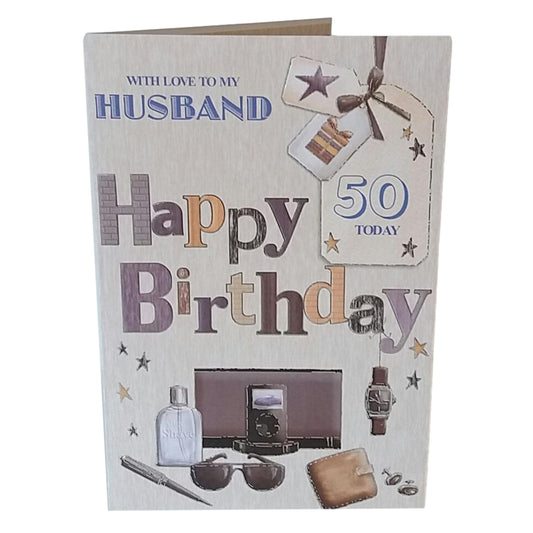 With Love To My Husband On Your 50th Birthday card