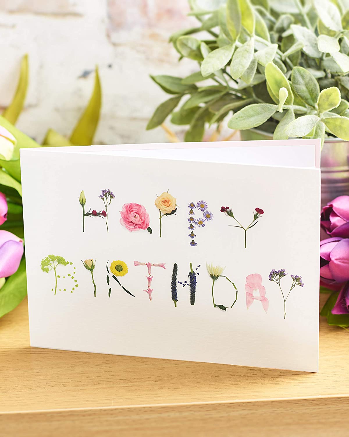 Different Parts of Plants Flower Design Beautiful Birthday Card