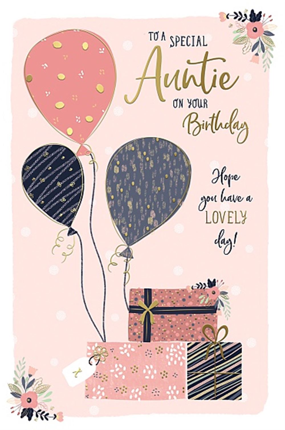 Birthday Balloons Auntie Birthday Card