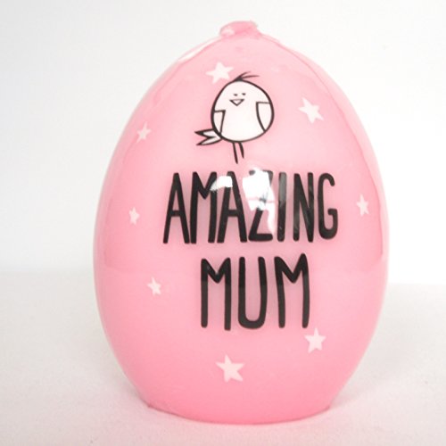 Amazing Mum" Cute Pink Novelty Pillar Wax Candle