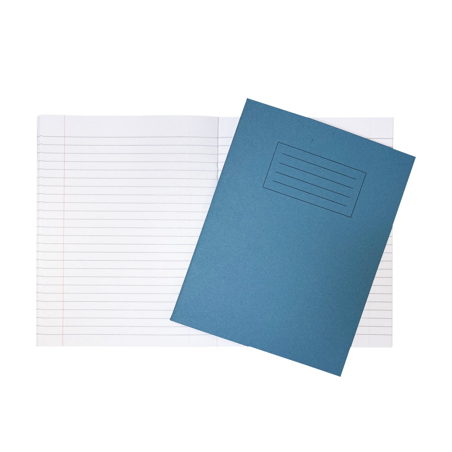 Pack of 10 Janrax 9x7" Light Blue 80 Page Feint Ruled with Margin Exercise Books WF Paper with 225gsm Manilla Cover