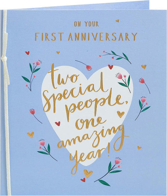 Sweet Design First Anniversary Congratulations Card