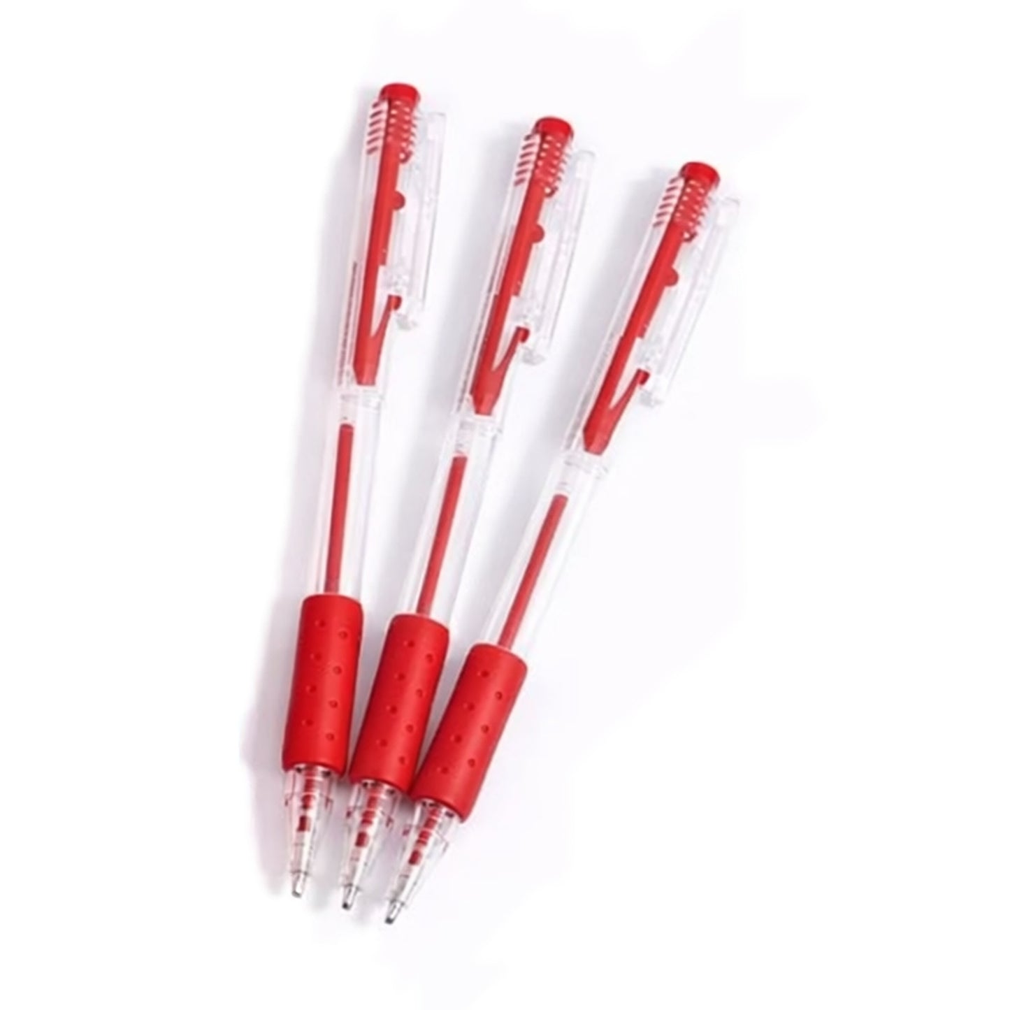 Pack of 12 Retractable Design Rolling Red Ball Pens