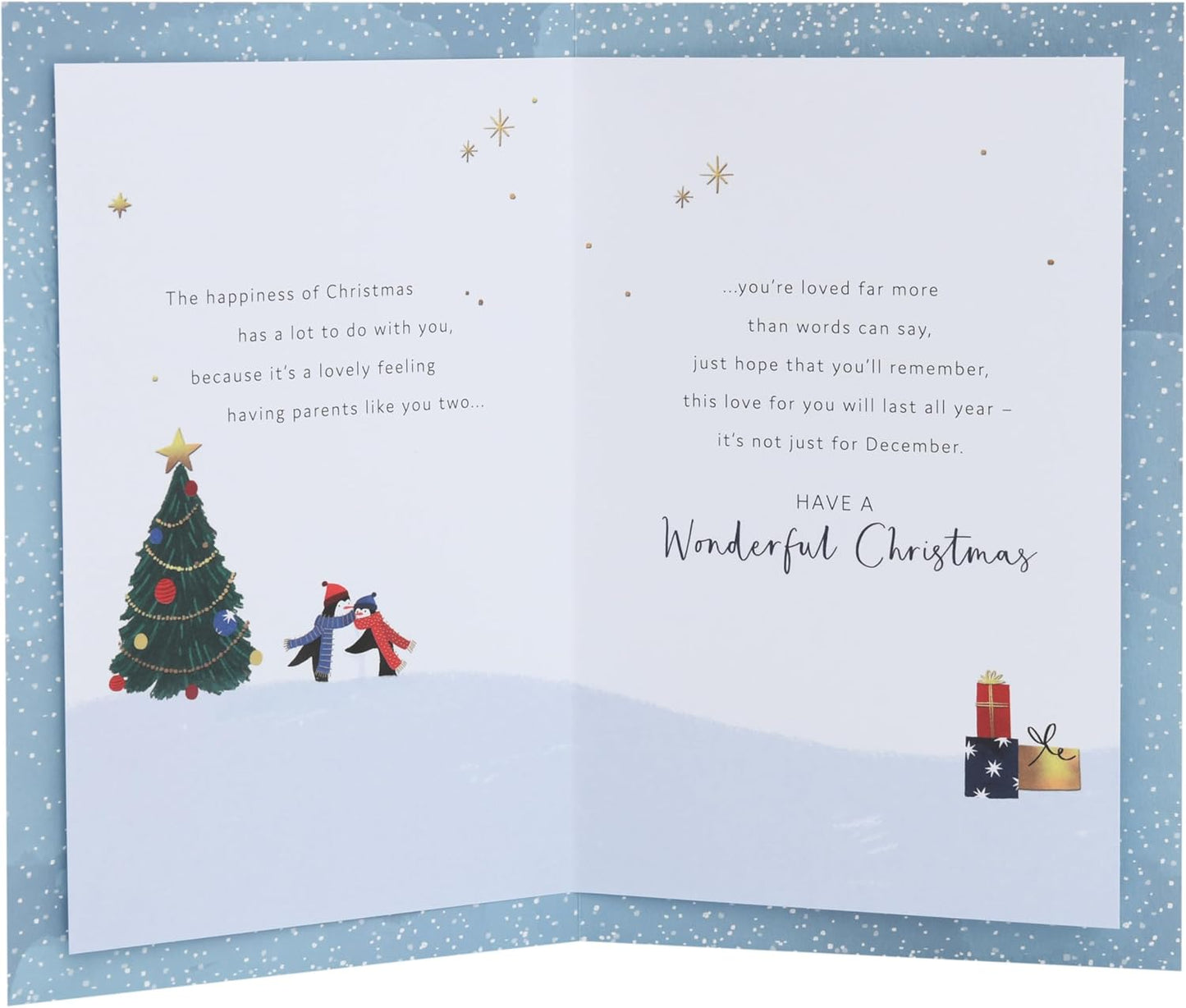 Penguins Design Mum & Dad Christmas Card