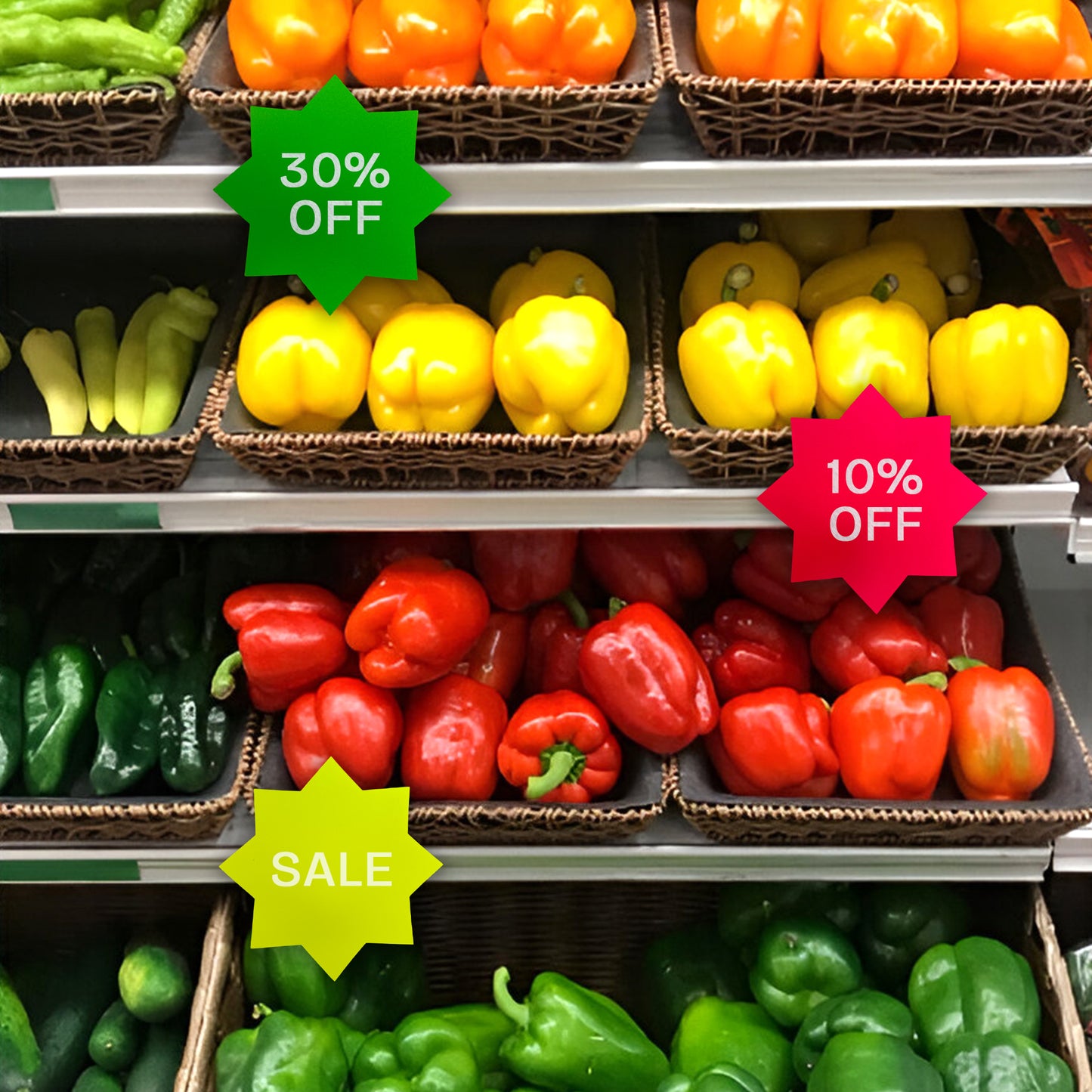 Pack of 960 Assorted Coloured Neon Fluorescent Stars 150 x 100mm