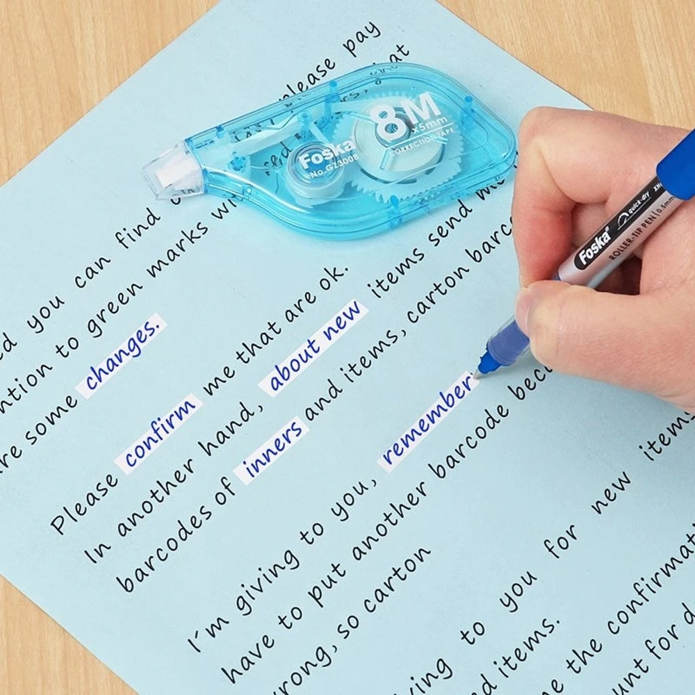 8m Correction Tape - Assorted Colour Tint