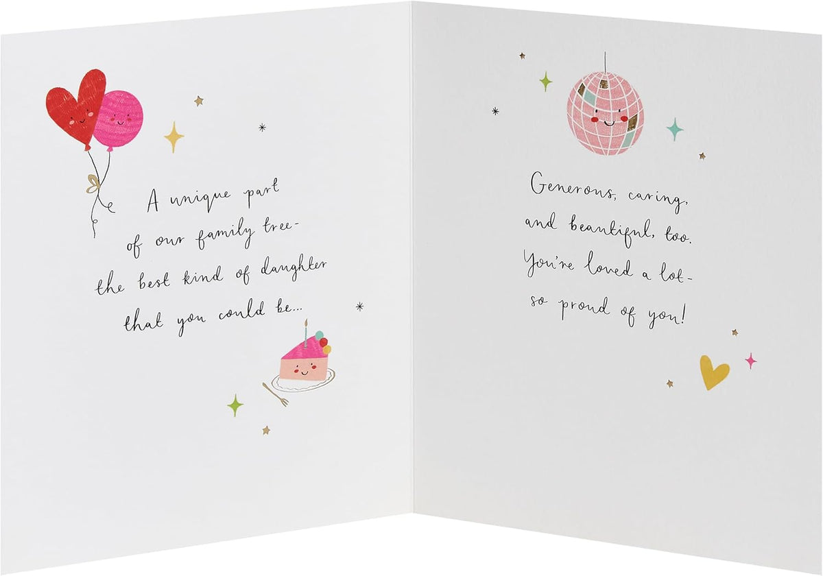 Caterpillar Cake Design Daughter Birthday Card
