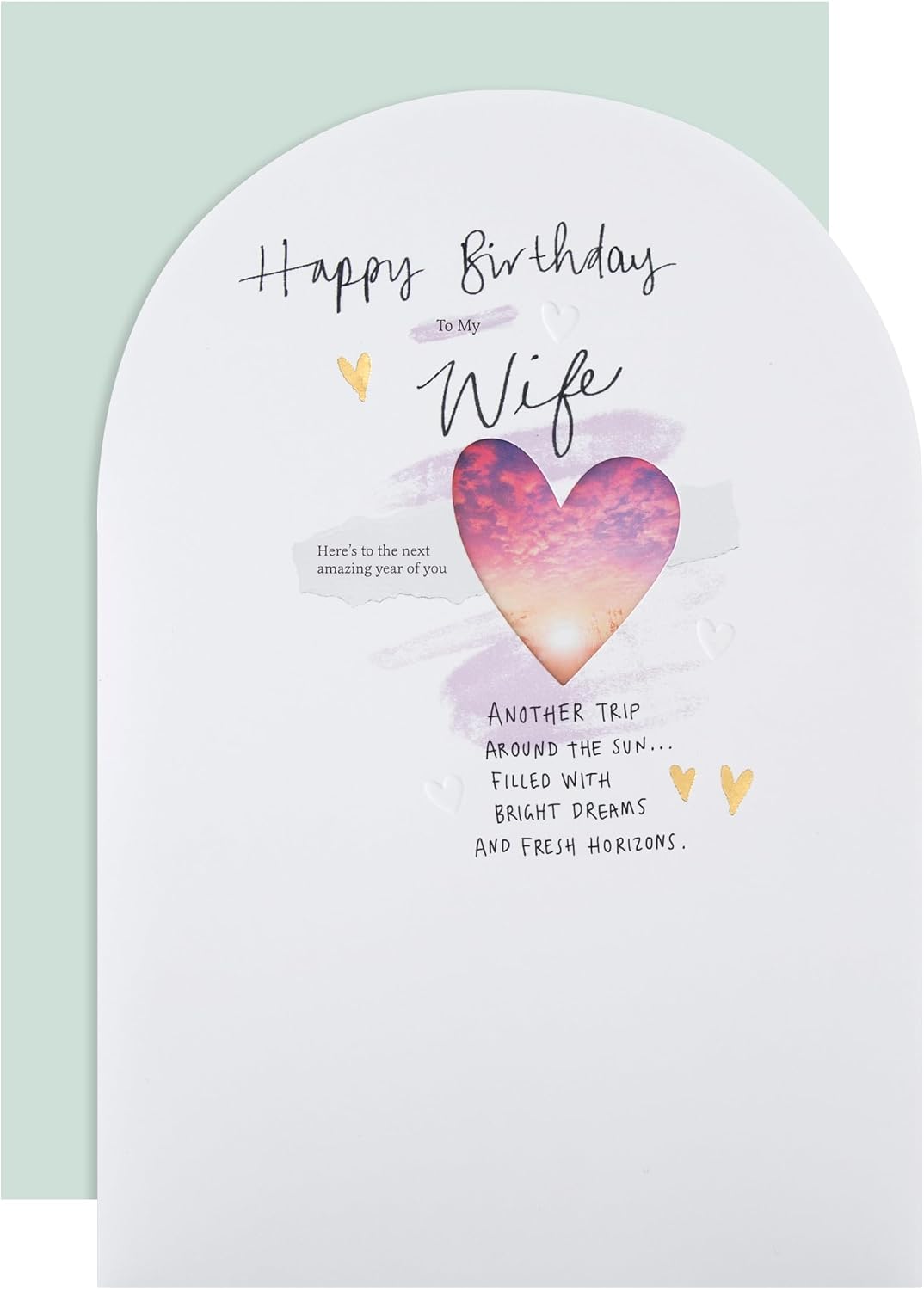Heart Design Heartfelt Verse Wife Birthday Card