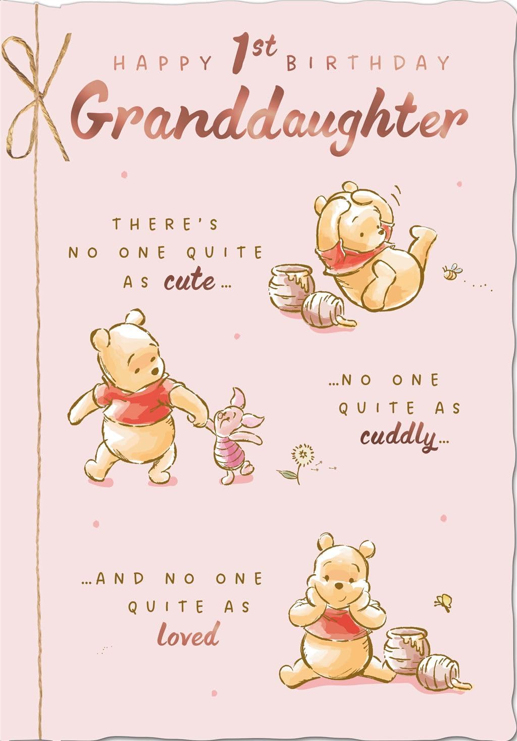 Winnie the Pooh and Piglet Design Granddaughter 1st Birthday Card