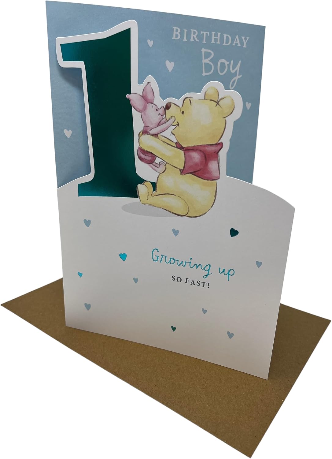 Winnie the Pooh Illustration Age 1 Boy Birthday Card