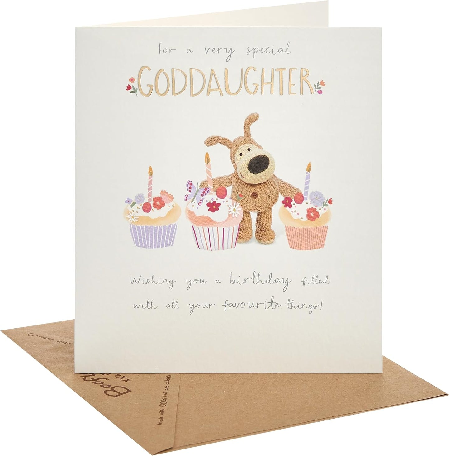 Boofle with Cupcake Goddaughter Birthday Card
