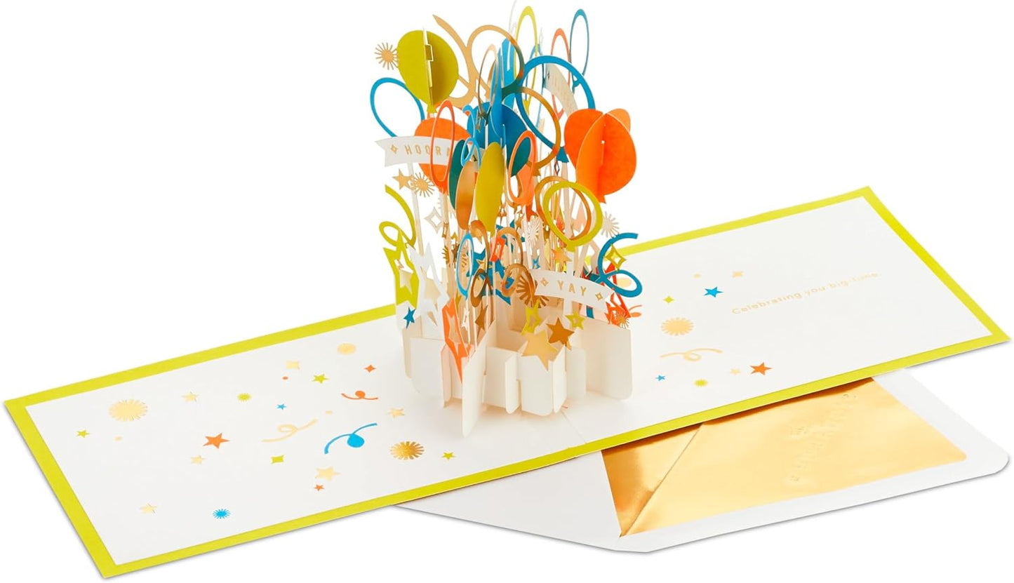 Paper Wonder Balloons Celebration 3D Pop Up Party Card Signature Collection