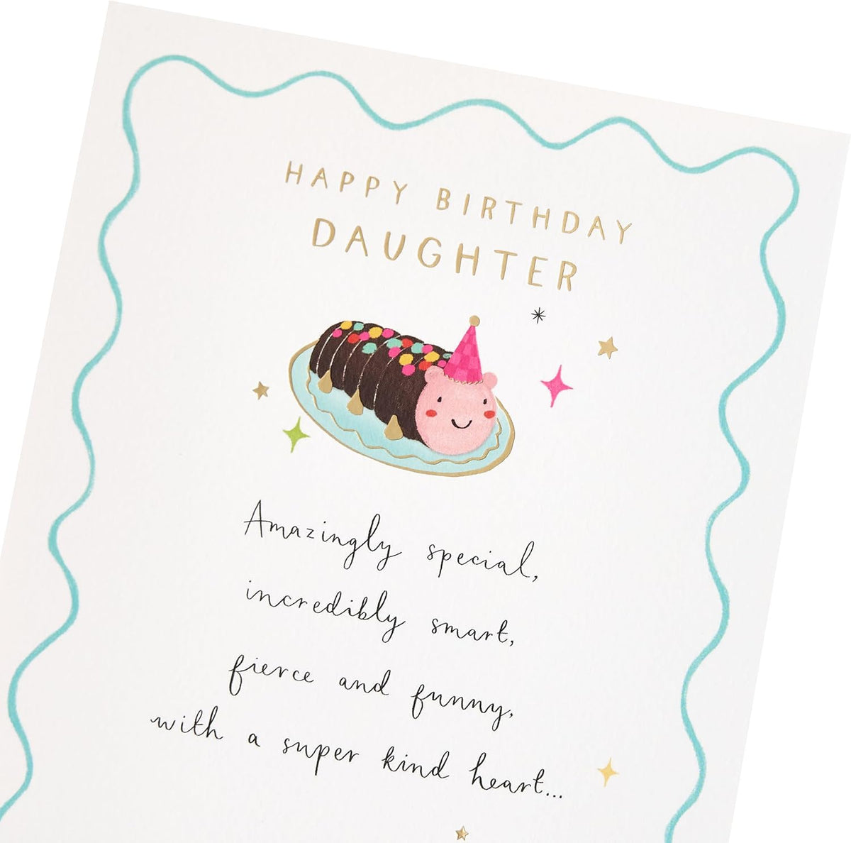 Caterpillar Cake Design Daughter Birthday Card