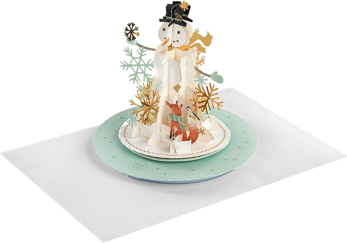 Snowman & Snowflakes Music & Motion 3D Pop Up Christmas Card