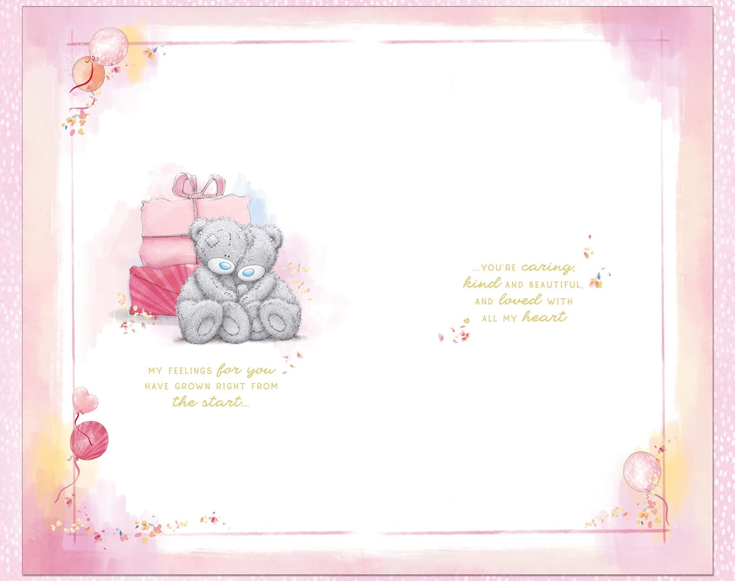 Tatty Teddy with Gifts 'For My Amazing Girlfriend' Luxury Hand Finished Birthday Day Card With Bow