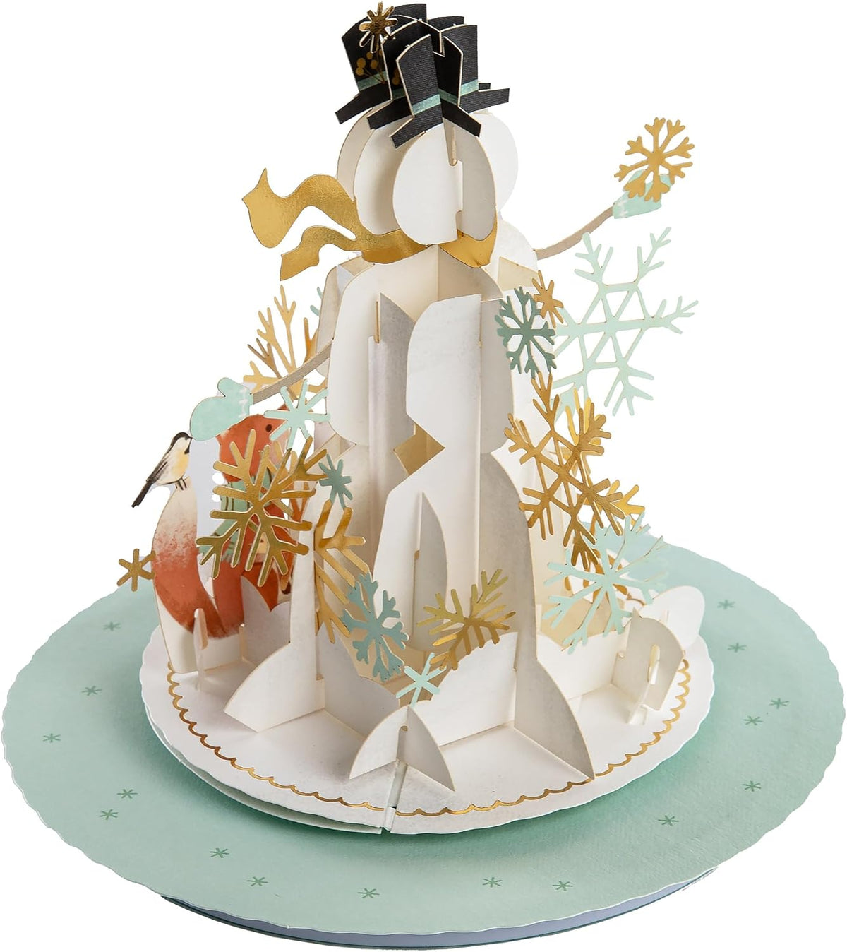 Snowman & Snowflakes Music & Motion 3D Pop Up Christmas Card