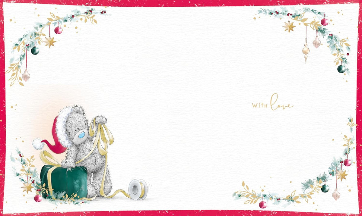 Bear Holding Up Present Granny Christmas Card