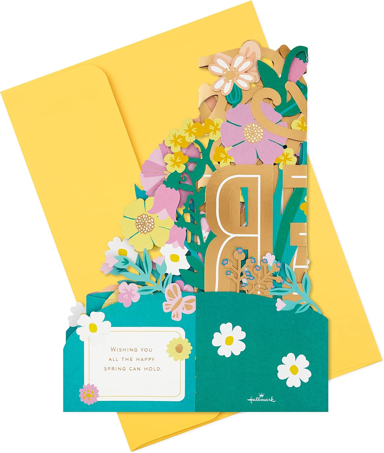 Paper Wonder Displayable Jumbo Easter Card or Centerpiece (Fold Pop Up Easter Eggs and Flowers)