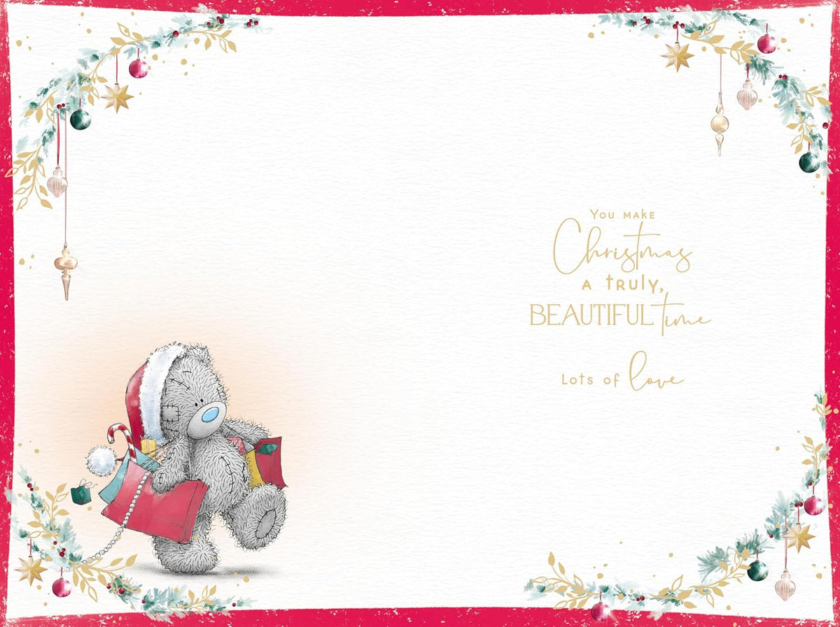 Bear With Stack Of Presents Special Mam Christmas Card