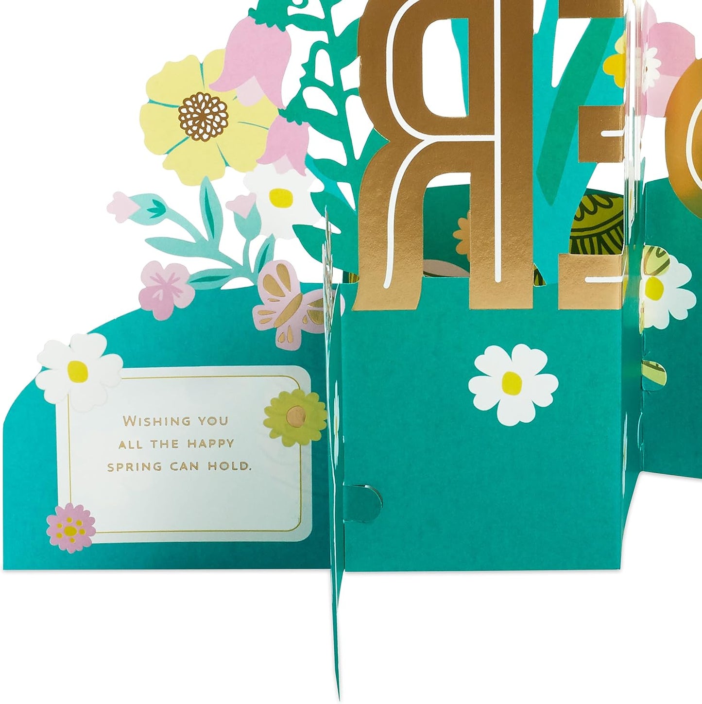 Paper Wonder Displayable Jumbo Easter Card or Centerpiece (Fold Pop Up Easter Eggs and Flowers)