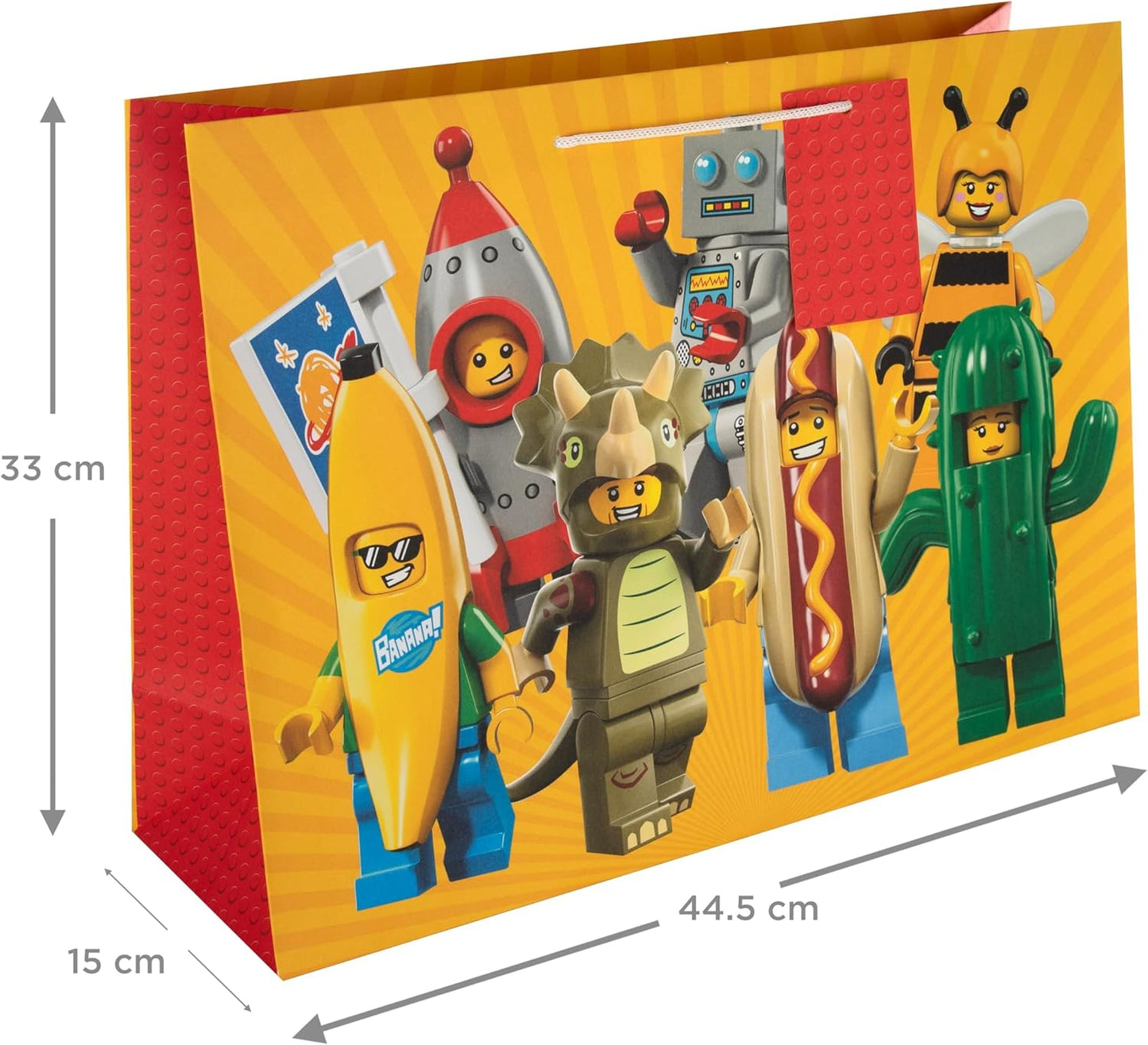 LEGO Mini Figure Icons Extra Large Gift Bag With Matching Gift Tag