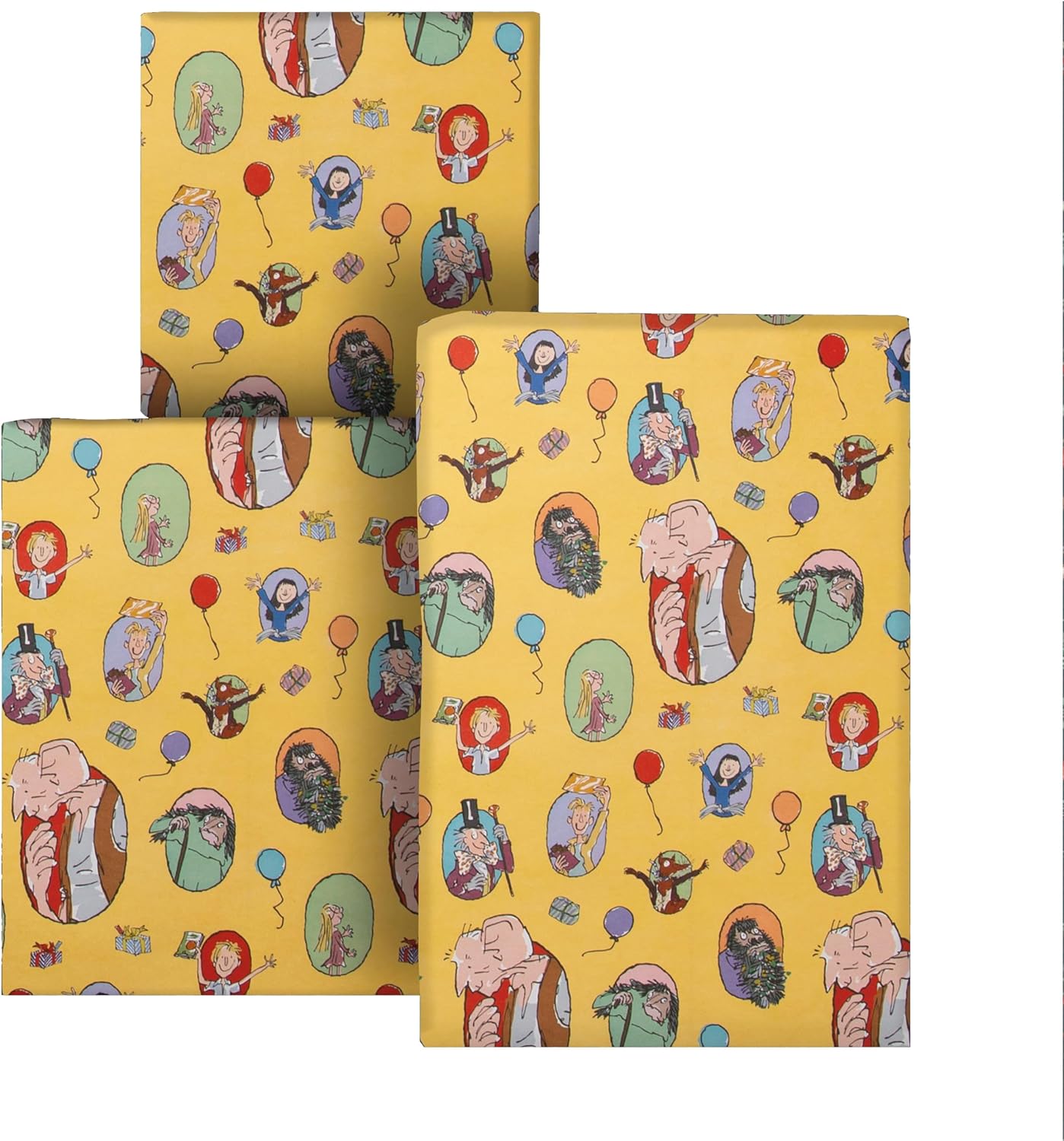 Roald Dahl & Quentin Blake Character 6M Wrapping Paper Multipack 3 x 2M Rolls