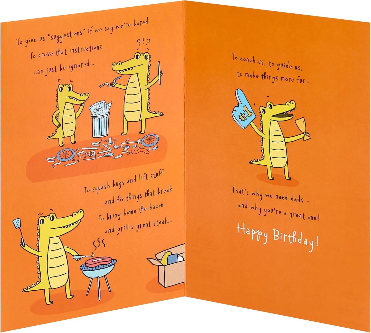 Crocodile Cartoon Design Dad Birthday Card