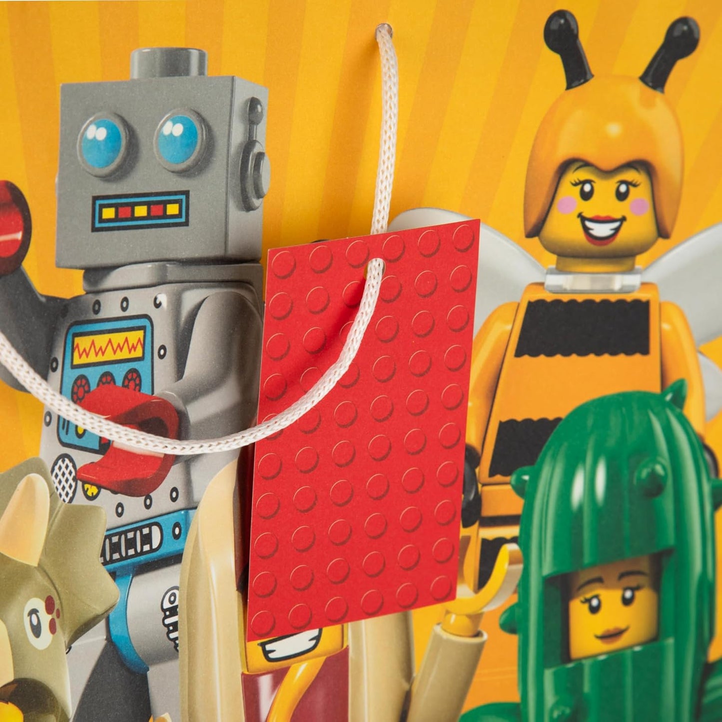 LEGO Mini Figure Icons Extra Large Gift Bag With Matching Gift Tag