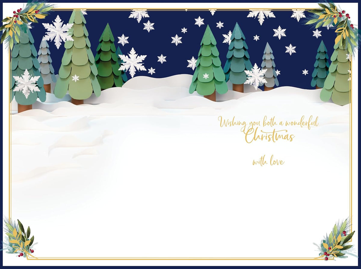 Bears Holding Gift Mum And Dad With Removable Lenticular Technology Keepsake Plaque Luxury 3D Christmas Card