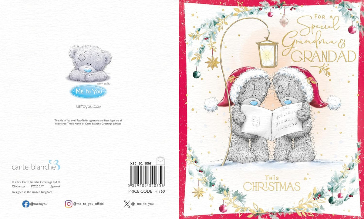 Bears Singing Carols Special Grandma & Grandad Christmas Card