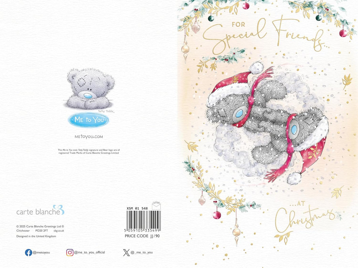 Bears Dancing In The Snow Special Friends Christmas Card
