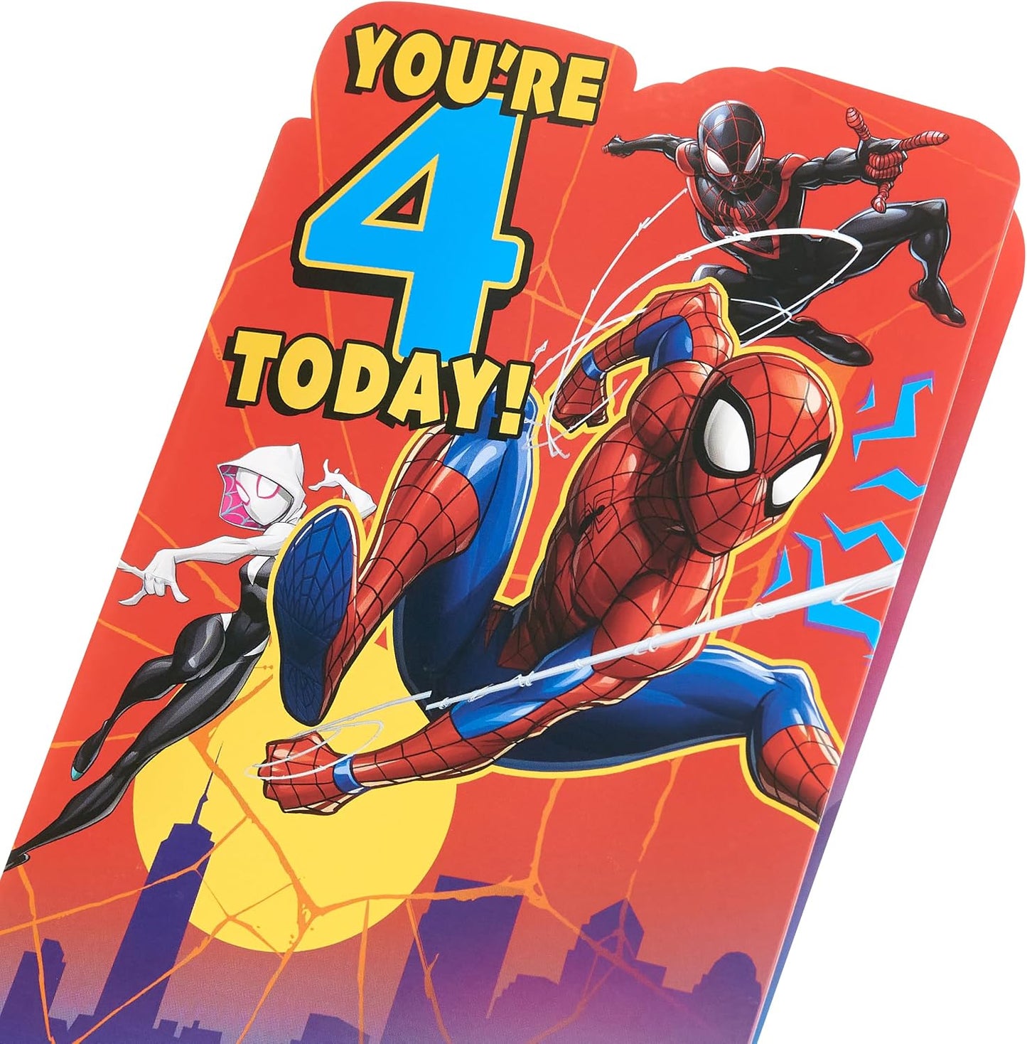 Marvel Spiderman Pop Up Design 4th Birthday Card