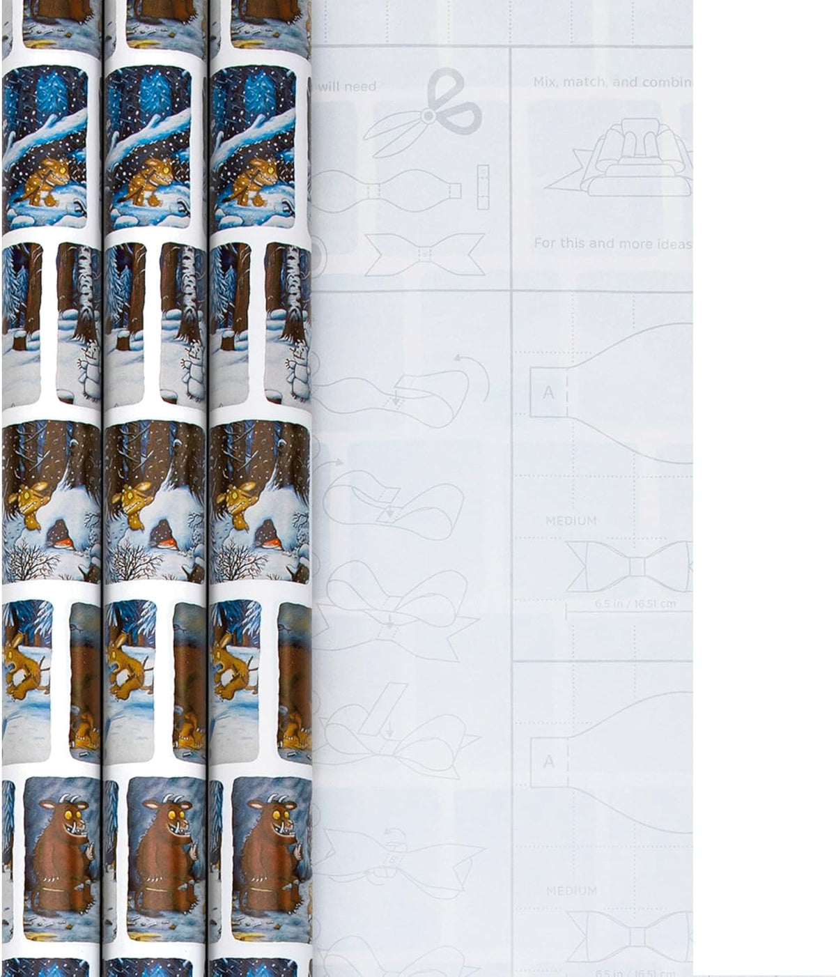 The Gruffalo Design 12M Christmas Wrapping Paper 3 Pack, 4M Each