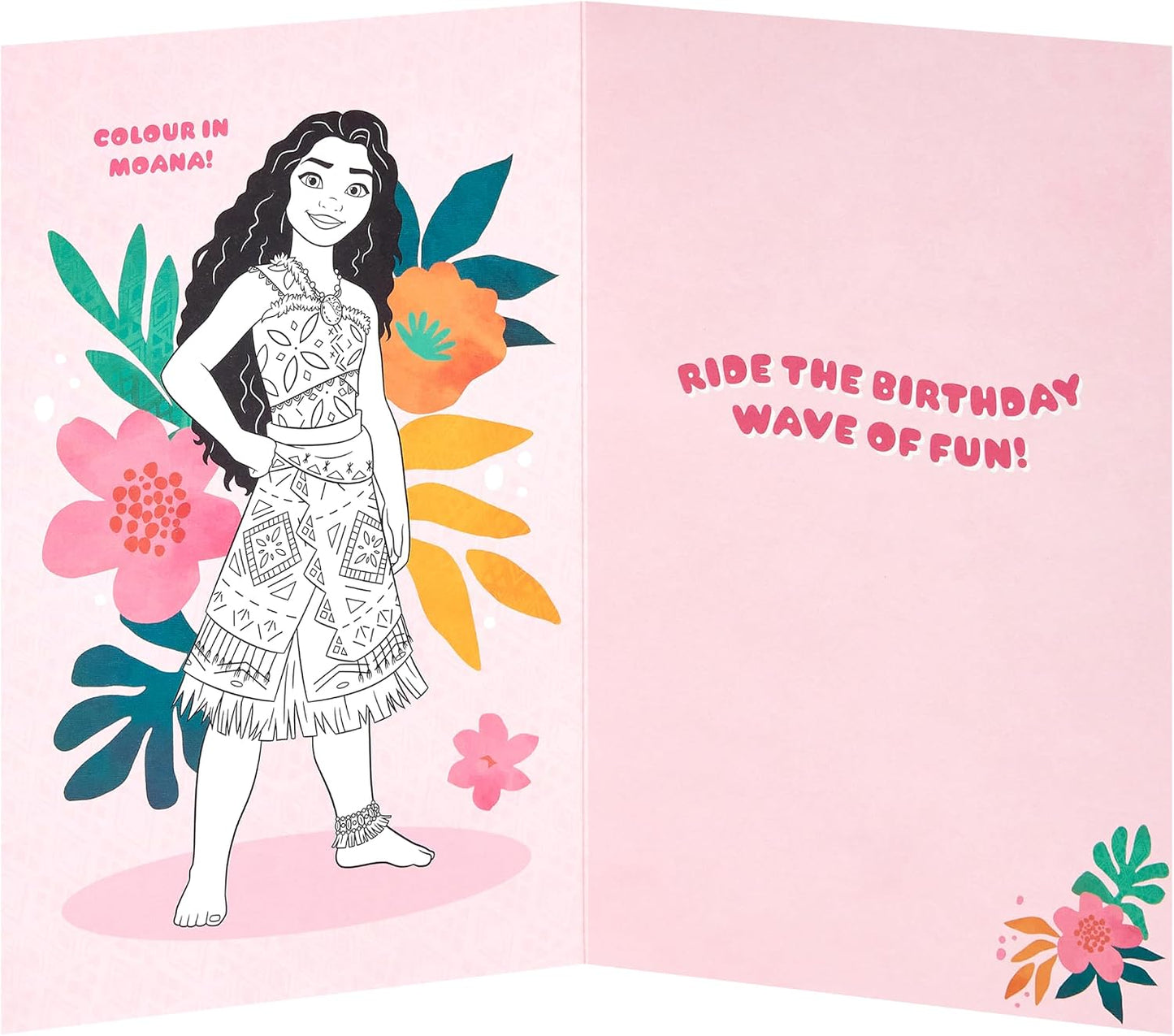 Disney Moana Design 4th Birthday Card with Activity Inside